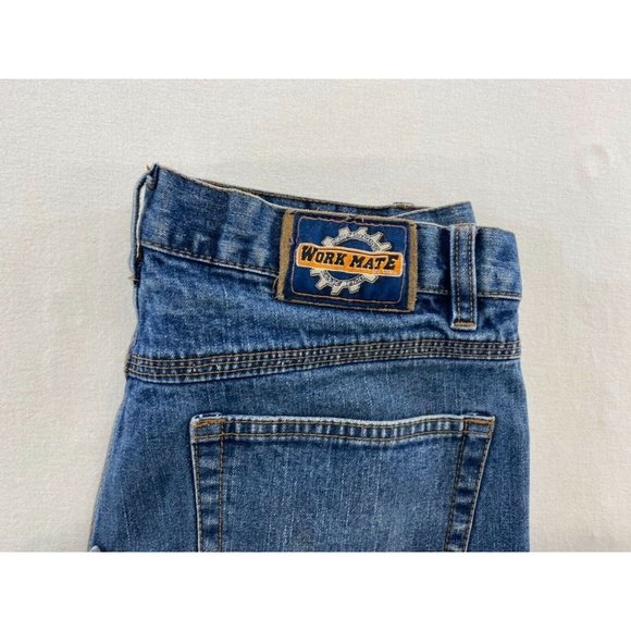 Work Mate Men's Straight Leg Blue Jeans Size 34/34 High Rise Cotton Blend - Picture 5 of 6